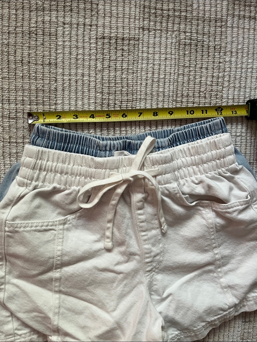Universal Thread High Waist Shorts in White and Light Blue - Picture 7 of 7